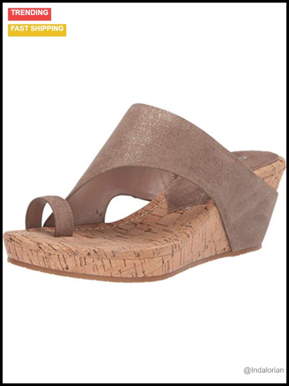 Women's Leather Wedge Sandals with Memory Foam Insole Open Toe